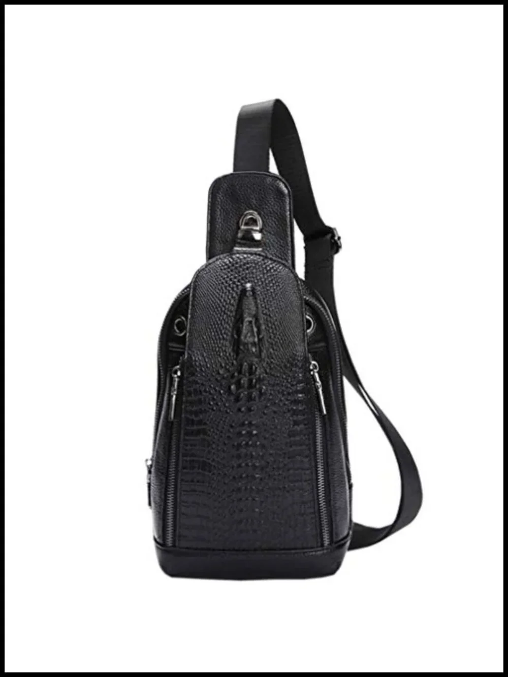 Genuine Leather Sling Chest Bag Crossbody Shoulder Backpack Daypack